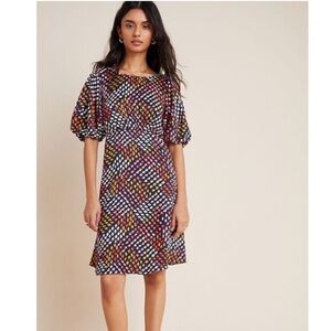 Maeve Anthropologie Melody Puff Sleeve Floral Dress Size 12
